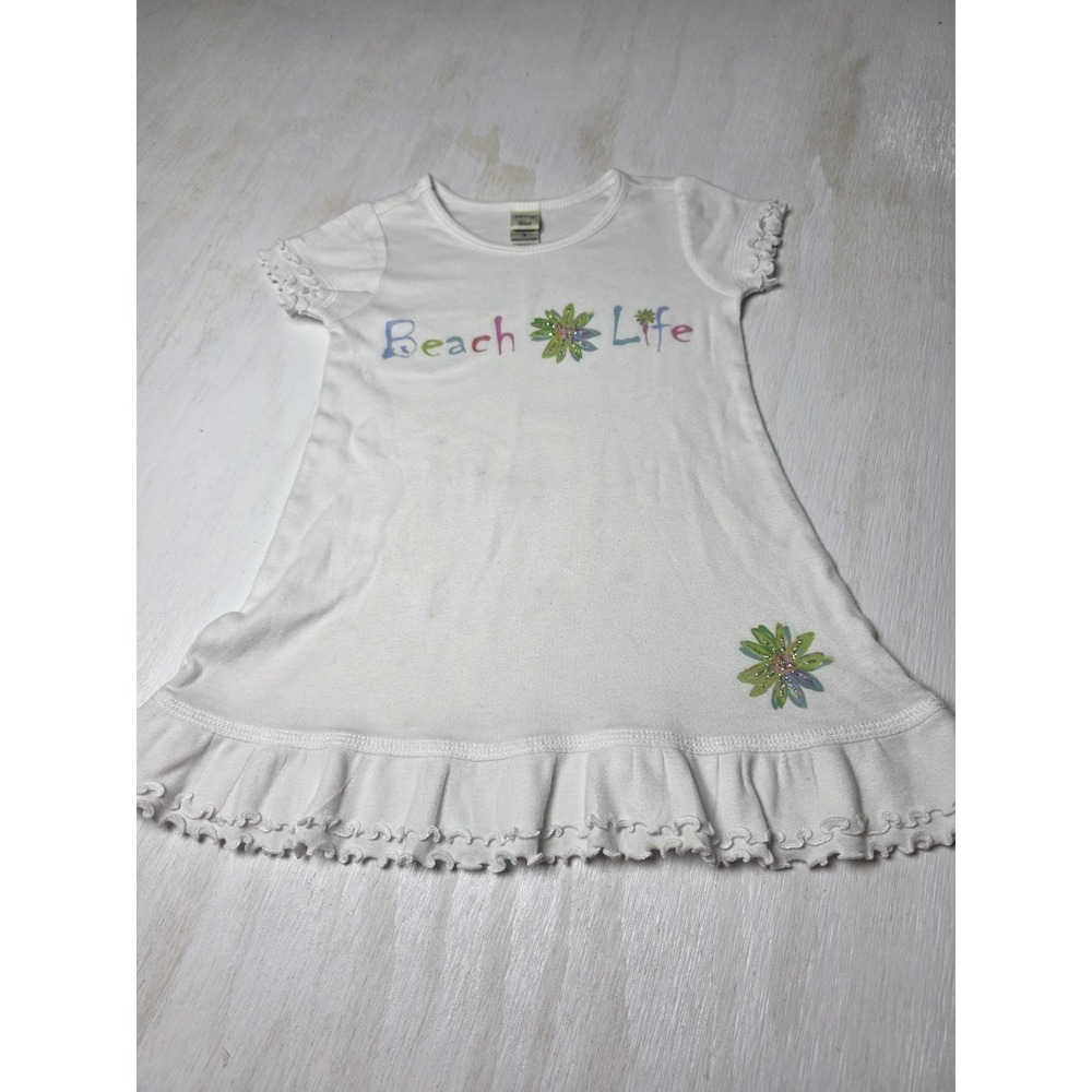 Kavio Short Sleeve Ruffle Dress Beach‎ Life Embroidery/Applique Size 3